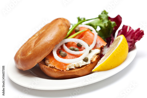Salmon Bagel Sandwich