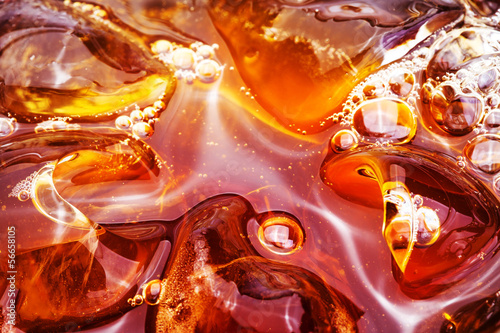 close up cold soft drink and ice