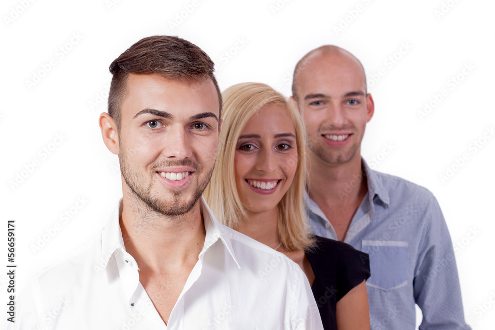 junges erfolgreiches team portrait isoliert junges erfolgreiches team portrait isoliert