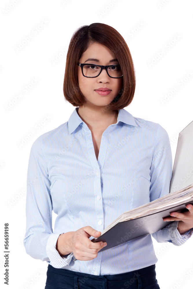 junge erfolgreiche geschäftsfrau mit akten ordner portrait junge erfolgreiche geschäftsfrau mit akten ordner portrait