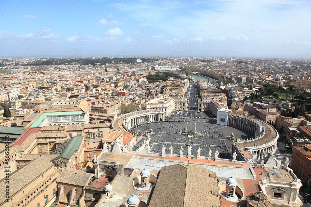panoramic view of Vatican and Rome