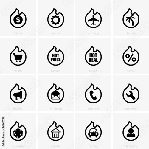 Set of Hot icons