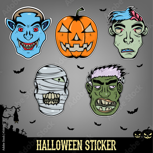Halloween Sticker Monster