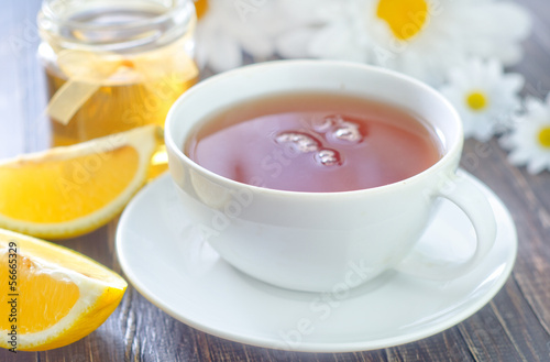 Tea with lemon and honey