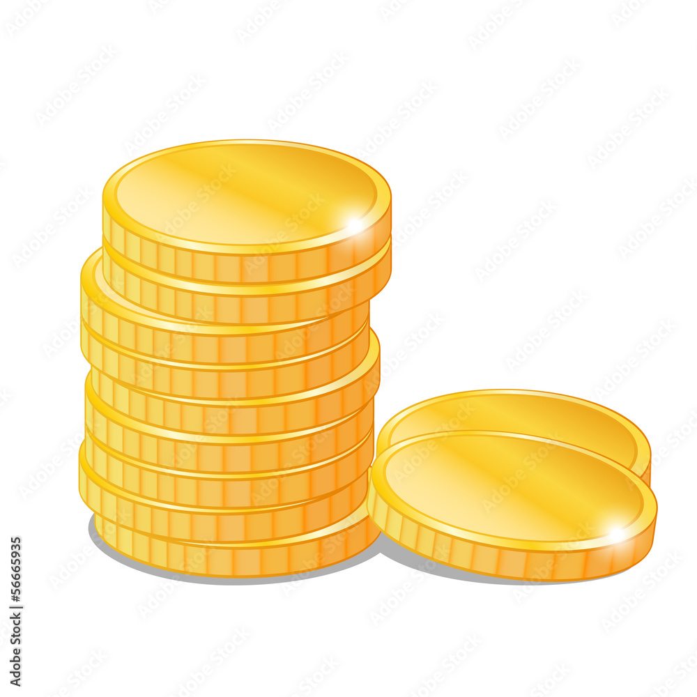Stacks of gold coins, vector isolated Stacks of gold coins, vector isolated