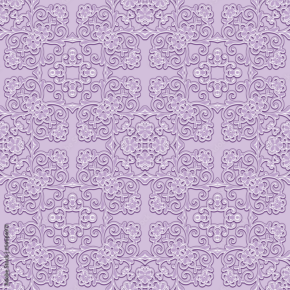 Abstract lilac seamless pattern, decorative fabric ornament