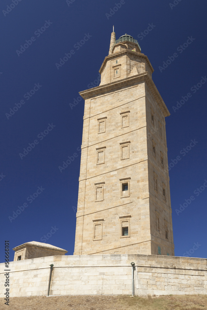 Fototapeta premium Spain, Galicia, A Coruna, Hercules Tower Lighthouse
