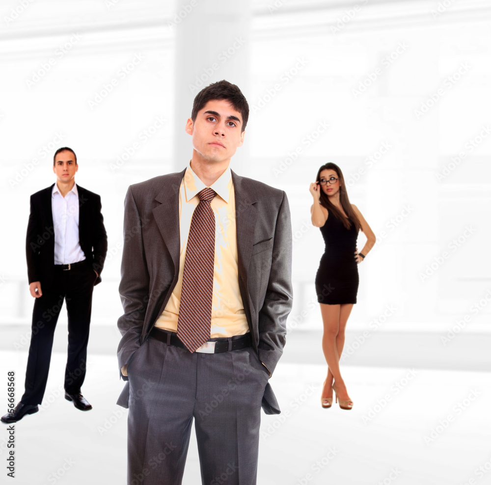 three people Business team