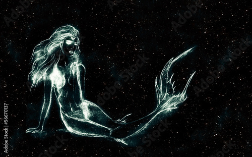 mermaid in the starry sky photo