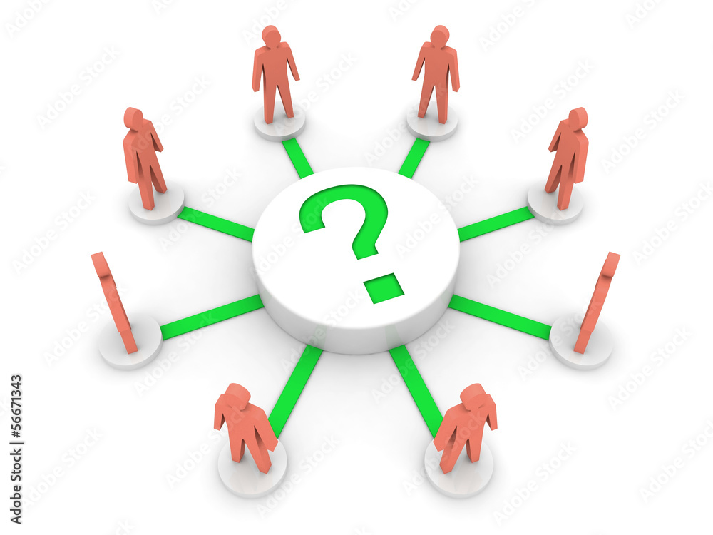 Global question. Teamwork. Concept 3D illustration. Global question. Teamwork. Concept 3D illustration.