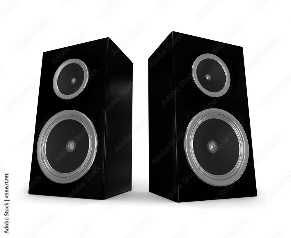 3d render of two speakers 3d render of two speakers