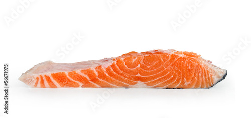 fresh uncooked red fish fillet over white