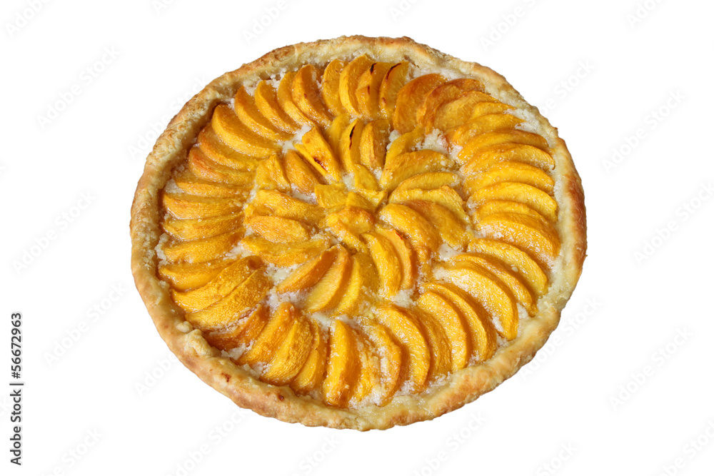 Freshly baked peach pie almond Freshly baked peach pie almond