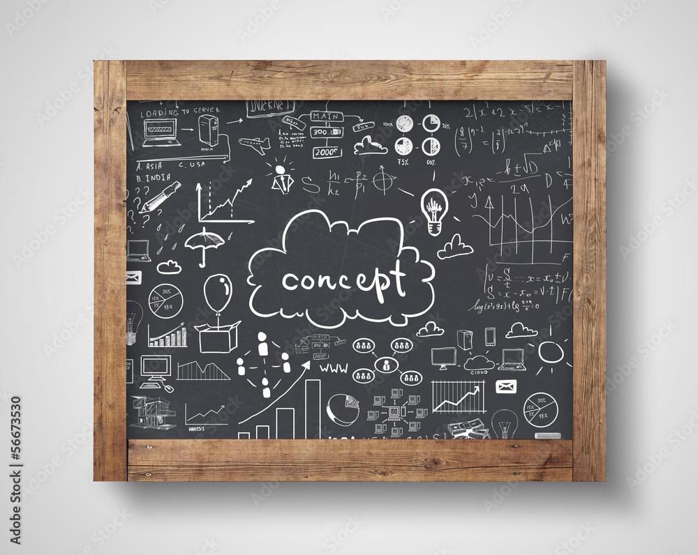 blackboard with business concept blackboard with business concept