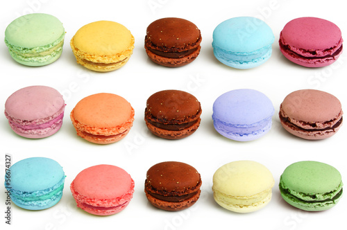 colorful tasty macaron isolated on white background