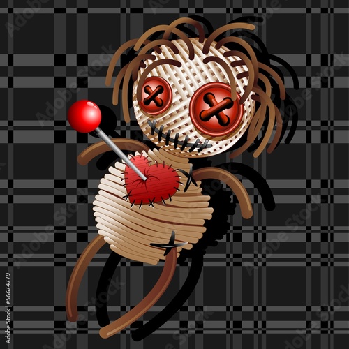 Voodoo Doll Death Cartoon-Bambola Voodoo su Sfondo