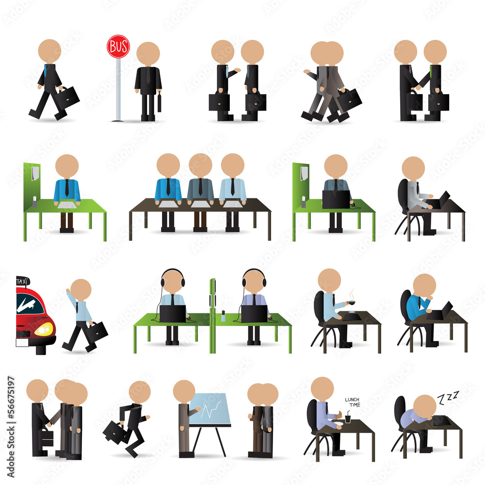 Business People Set - Isolated On White Background Business People Set - Isolated On White Background