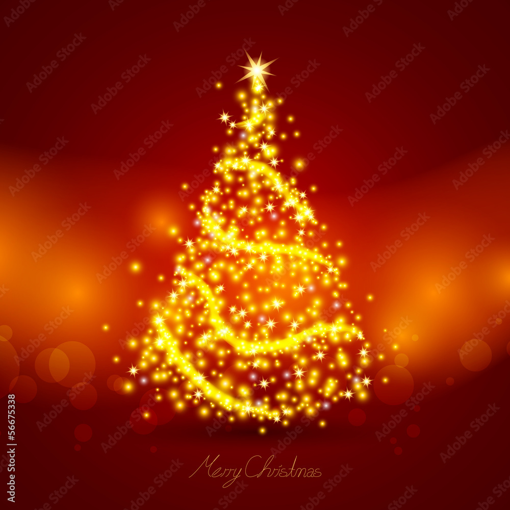 Vector Illustration of an Abstract Christmas Tree