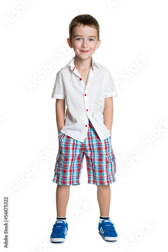 Portrait of happy joyful beautiful little boy