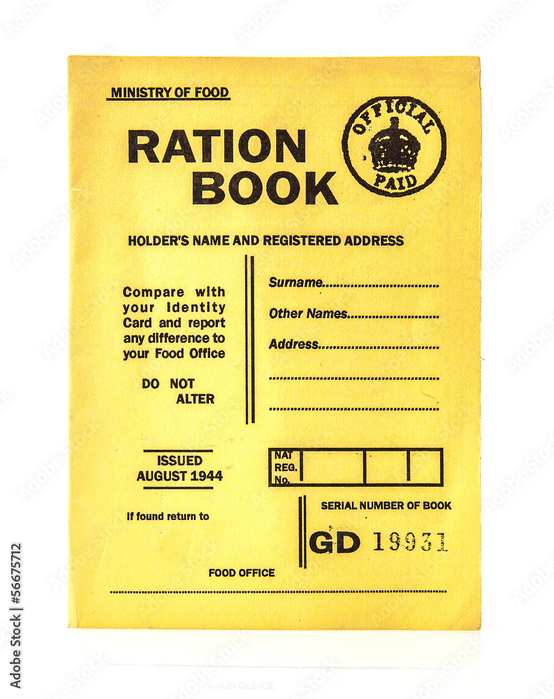 Obraz premium 1944 war time ration book
