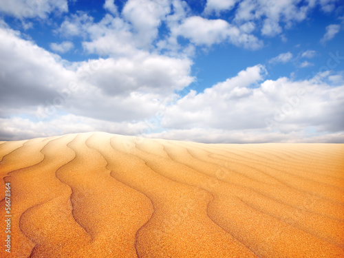 Sand dunes at sunset in the Sahara Desert