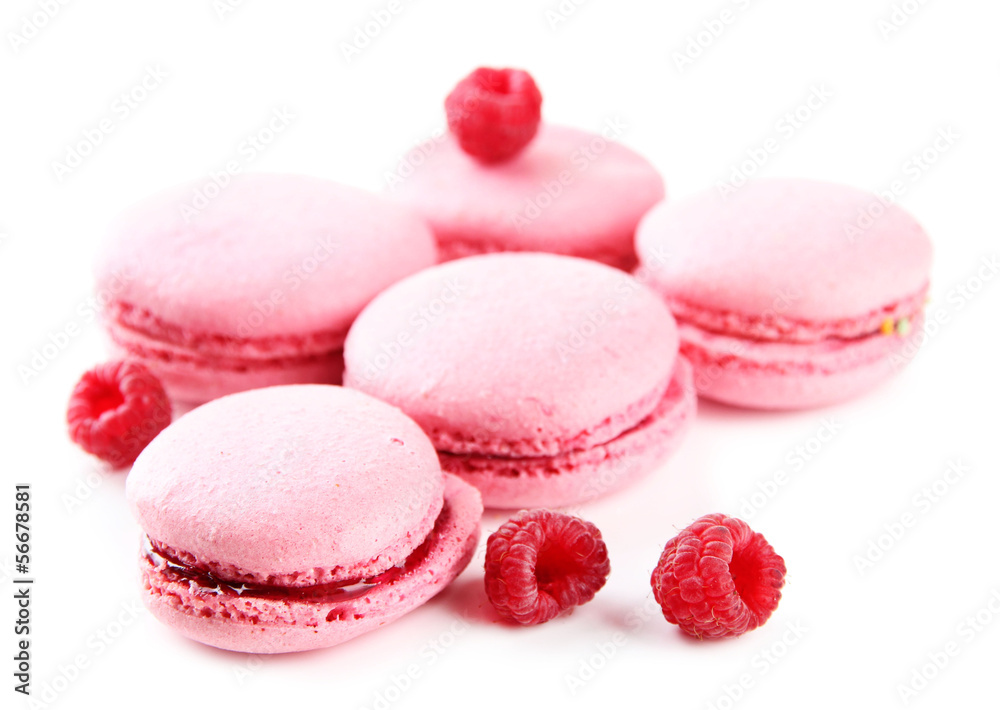 Fototapeta premium Gentle macaroons isolated on white
