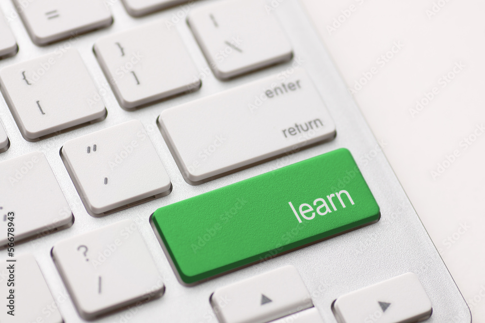 e-Learning Concept. Computer Keyboard e-Learning Concept. Computer Keyboard