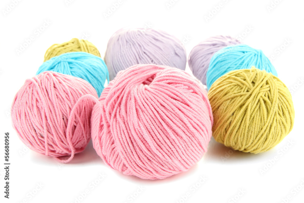 Multicolored clews isolated on white Multicolored clews isolated on white