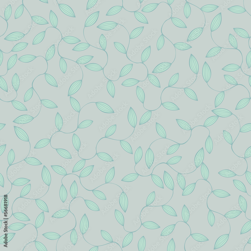Seamless floral background pattern in green and blue colors Seamless floral background pattern in green and blue colors