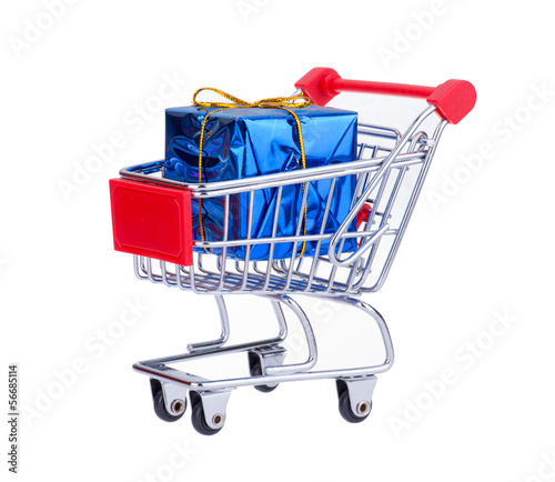 Shopping Cart With Gift Box