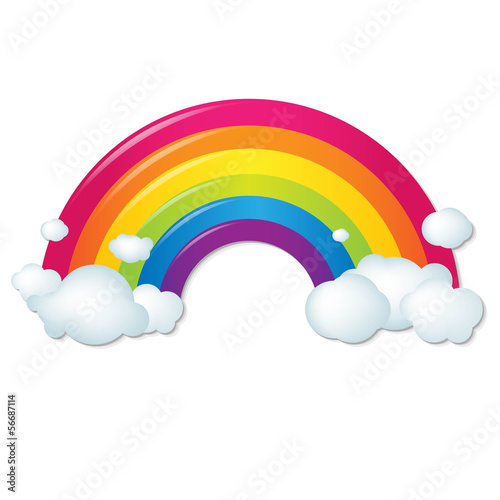 Color Rainbow With Clouds