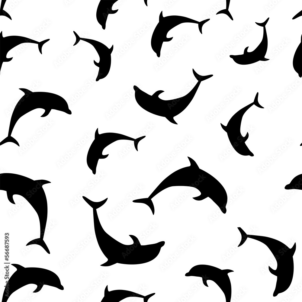 Obraz premium dolphin seamless pattern background vector illustration
