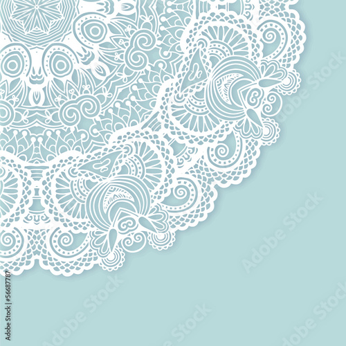 ornamental template with circle floral background