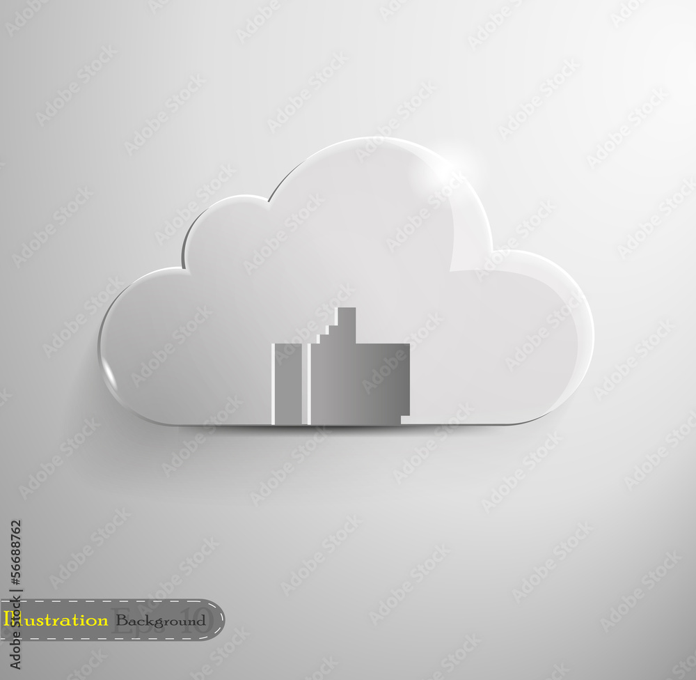 Cloud concept background with icon Cloud concept background with icon