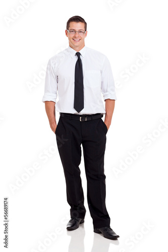 businessman posing on white background © michaeljung