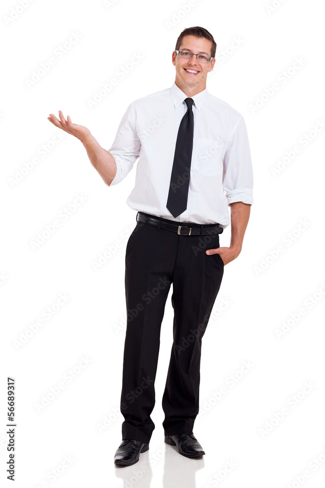 office worker presenting and showing something office worker presenting and showing something