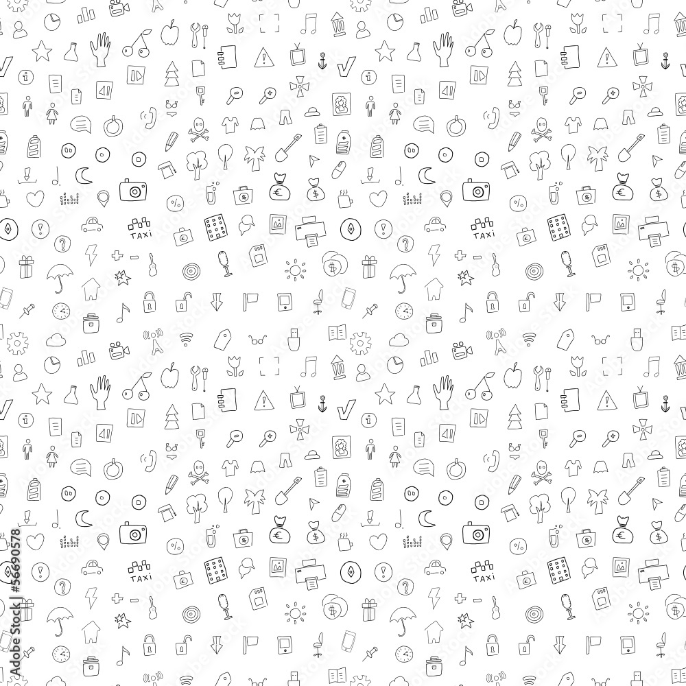 Different icons seamless pattern