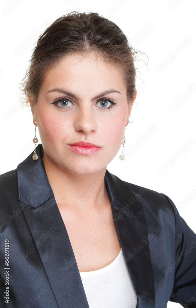 Modern business woman smiling and looking portrait isolated Modern business woman smiling and looking portrait isolated