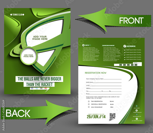 Tennis Competition Front & Back Flyer Template