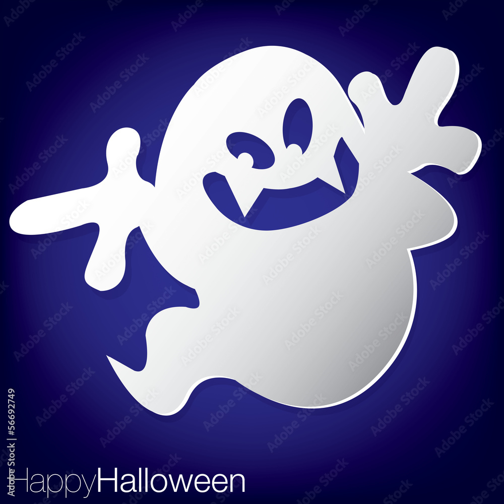 Ghost concave Halloween card in vector format Ghost concave Halloween card in vector format