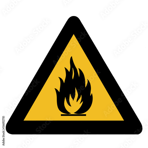 Obraz na płótnie Flamable warning sign w salonie