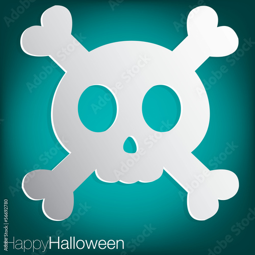 Skull concave Halloween card in vector format