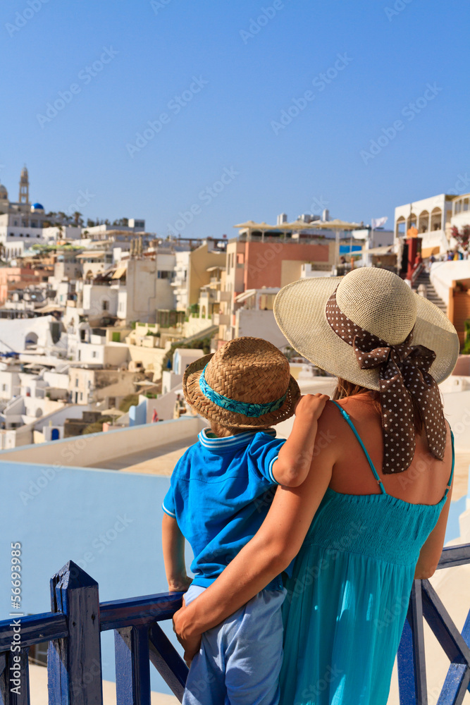 family on vacation in Greece