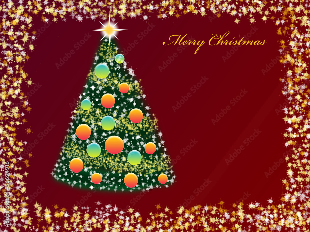 Background with Christmas tree and frame Background with Christmas tree and frame