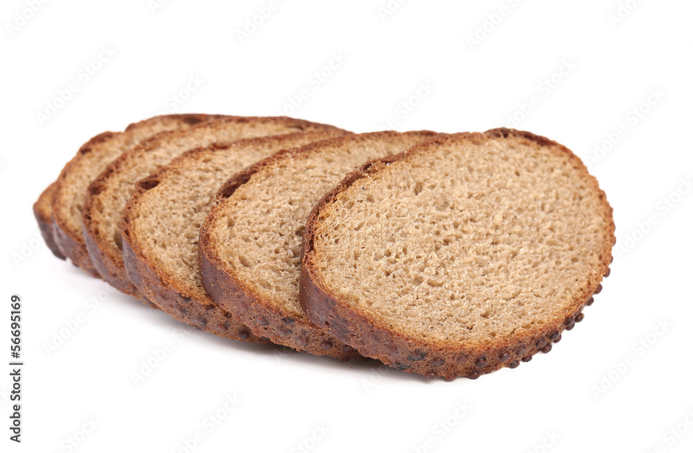 Slices of brown bread.