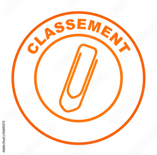 classement sur bouton web rond orange