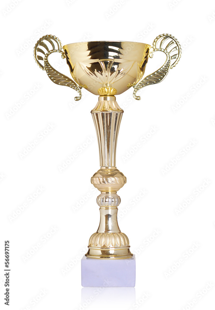 champion golden trophy isolated on white background champion golden trophy isolated on white background