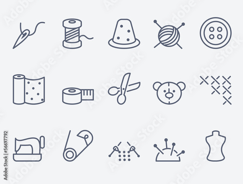 Sewing and needlework icons