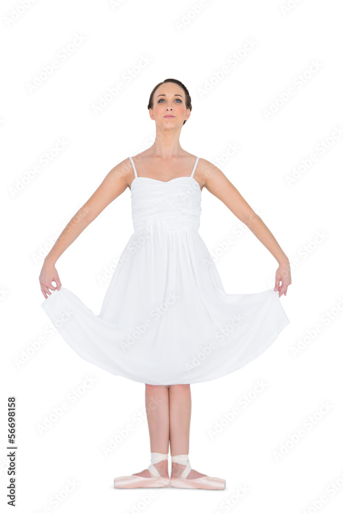 Pensive young ballet dancer standing in a pose Pensive young ballet dancer standing in a pose