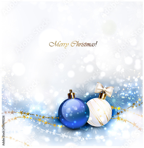 Christmas background with Christmas baubles
